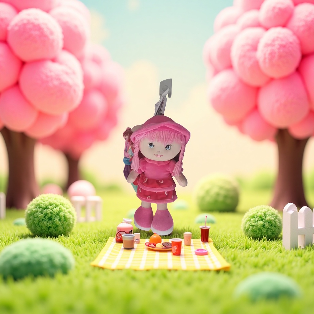 粉色娃娃毛绒玩具可爱抱枕女生生日礼物