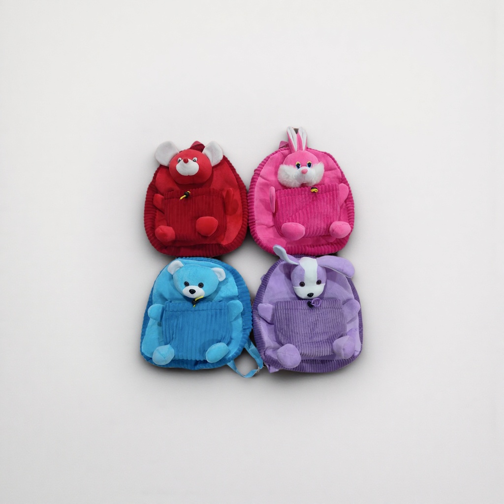 Colorful plush animal-shaped children's schoolbag, cute and fun backpack details Picture