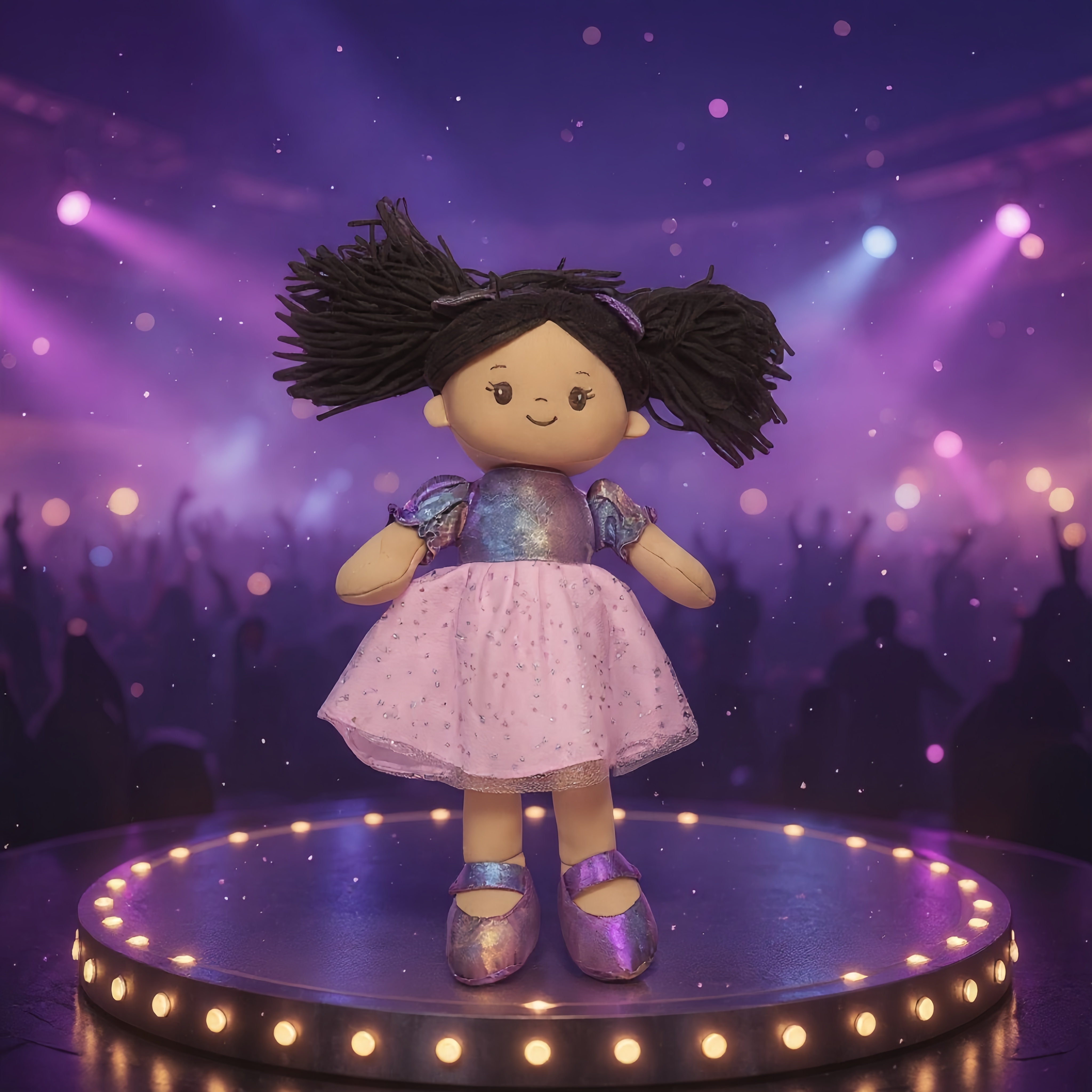 A new purple sequined doll-style dress for women's summer, slimming and sweet Specification image