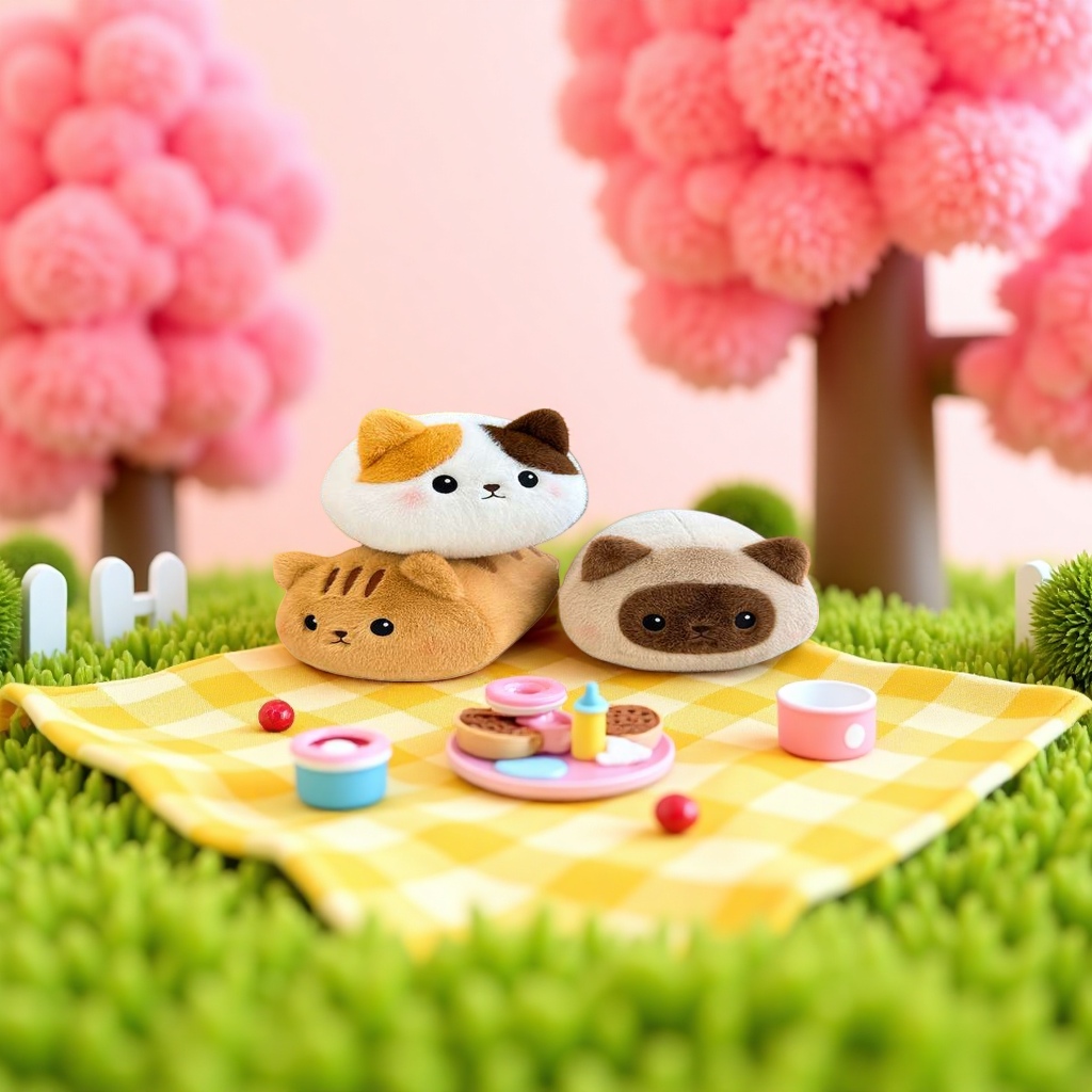 Plush cat-shaped dolls, cute and soft fabric cat throw pillows, plush toys details Picture