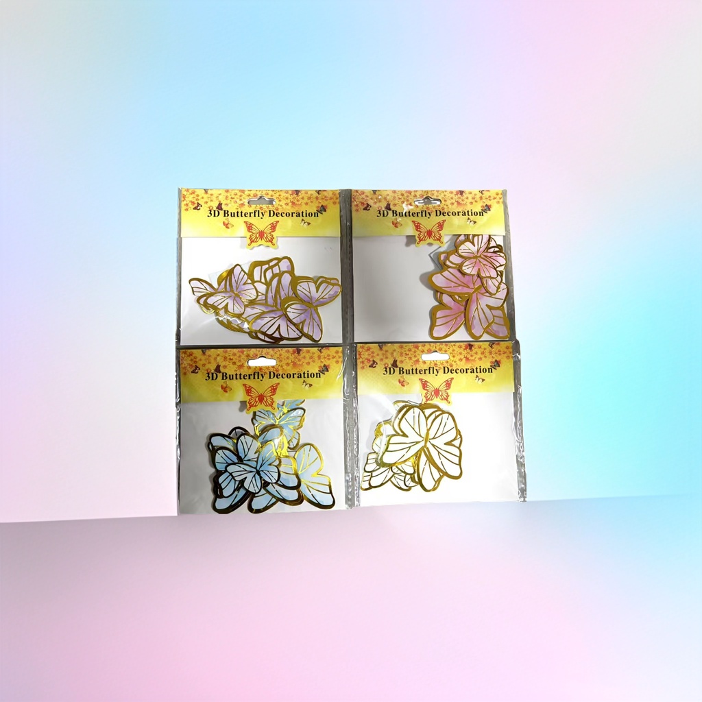 彩色3D蝴蝶装饰品 墙面摆件家居软装创意立体蝴蝶挂饰