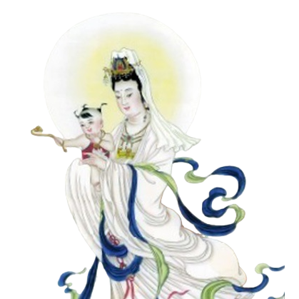 白衣观音抱童子白底实物图