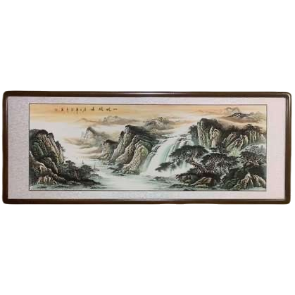 山水画白底实物图