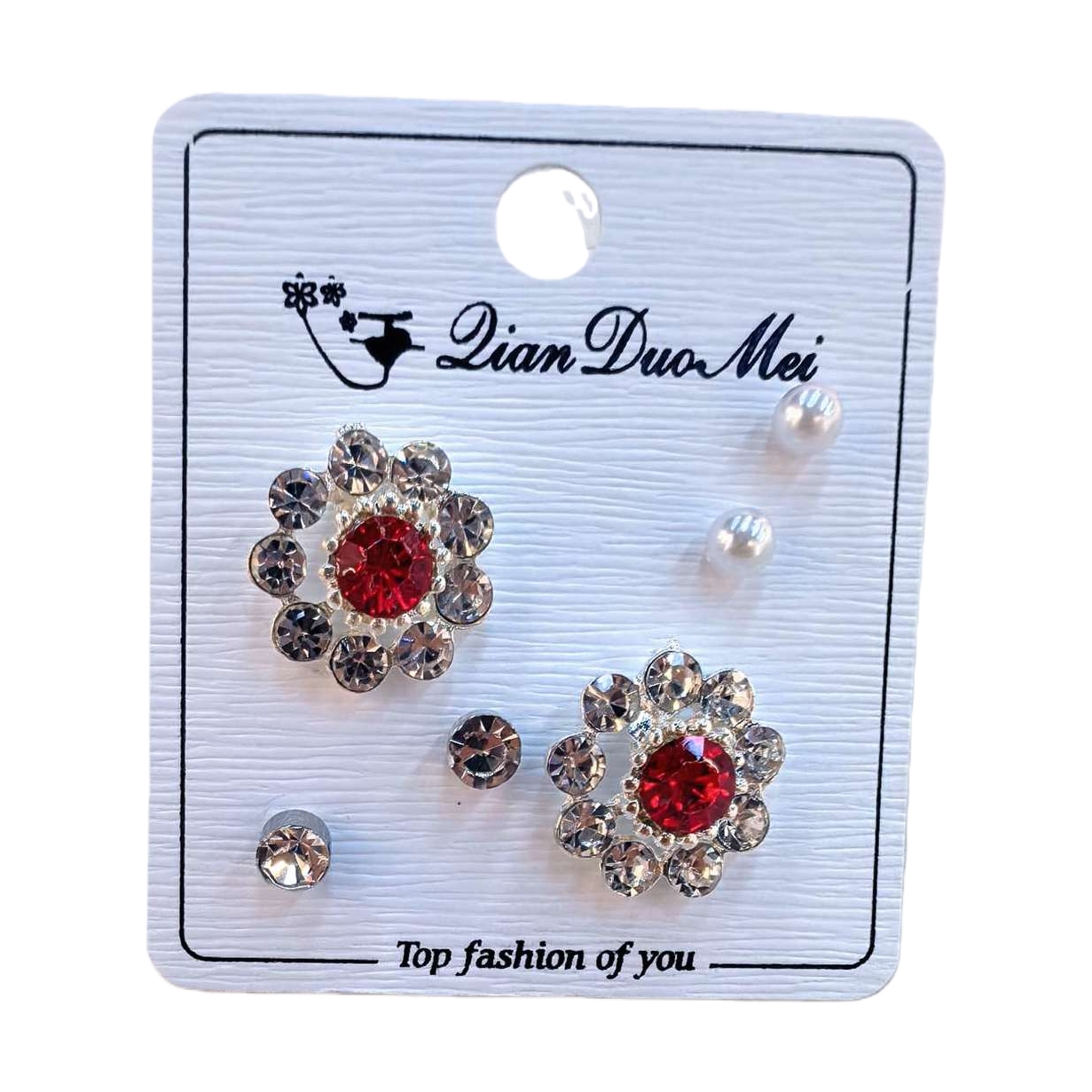The white card stud set is a simple, fashionable and versatile accessory Item Picture