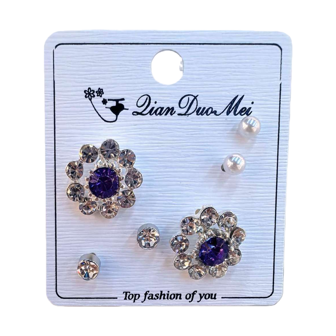 White card stud earrings are fashionable, simple and versatile Item Picture
