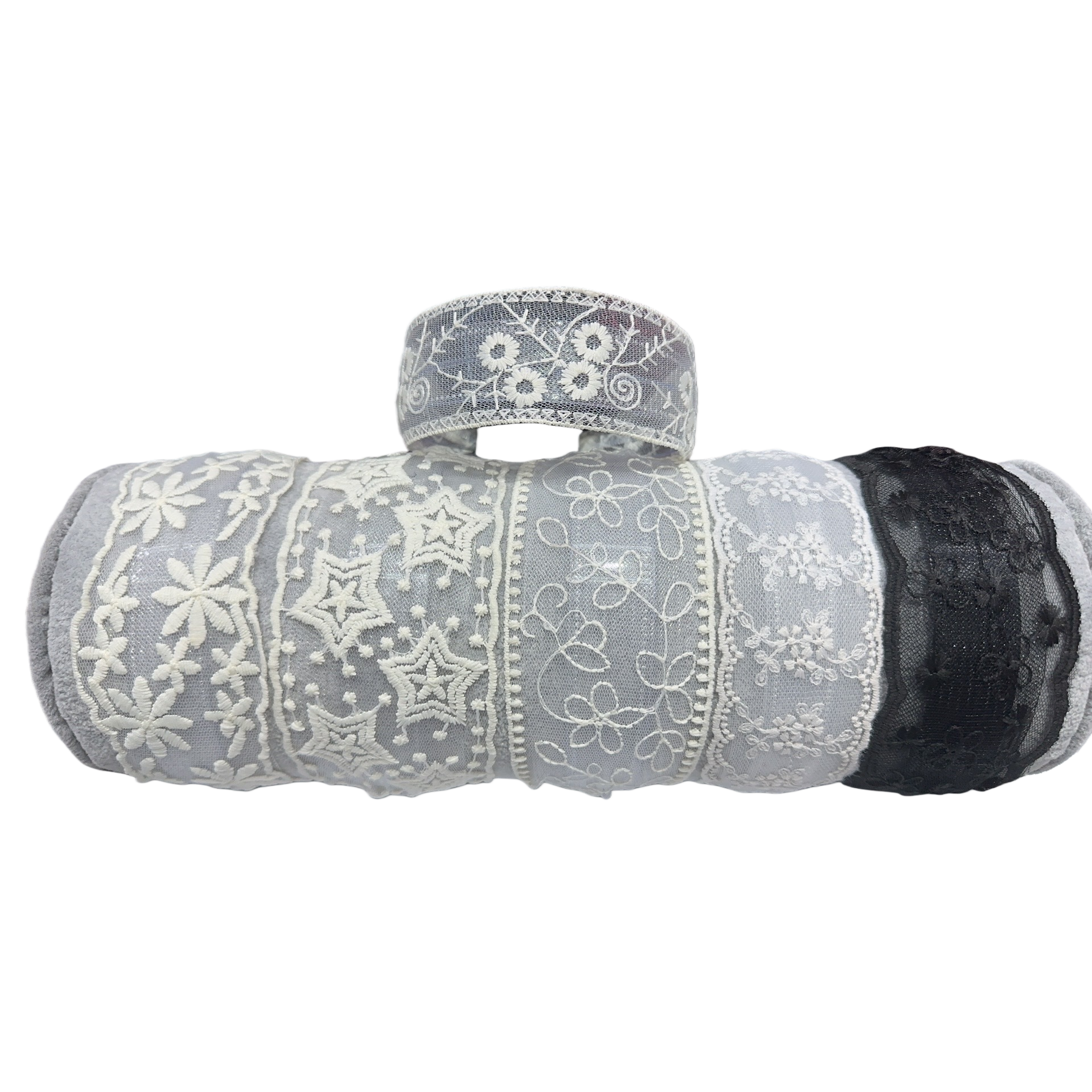 لفائف الدانتيل البيضاء مزخرفة بالخياطة اليدوية Item Picture