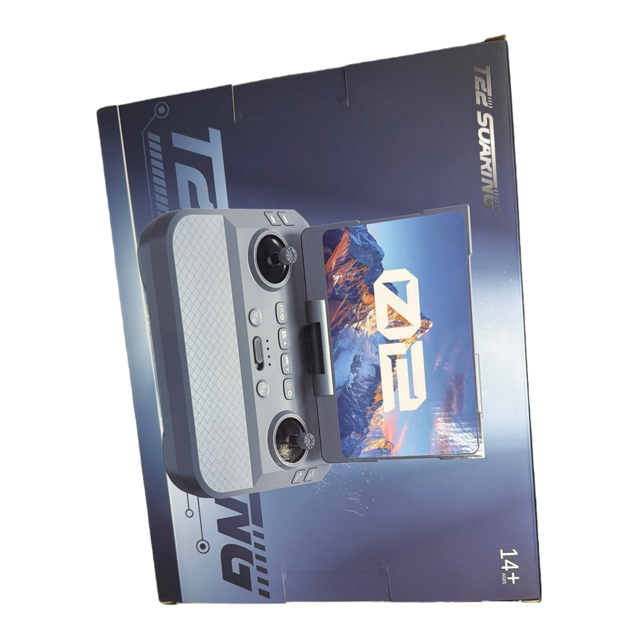 Dark blue packaging box, universal infrared remote control with storage box Item Picture