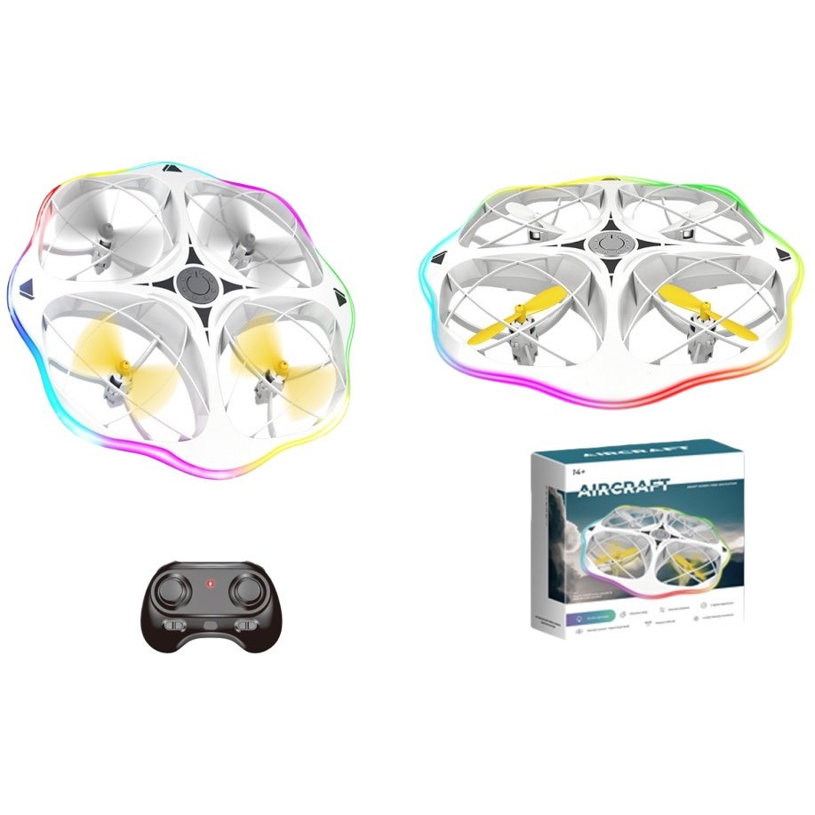 White four-axis drone aerial photography stabilizer, high-definition remote control, foldable and portable Item Picture