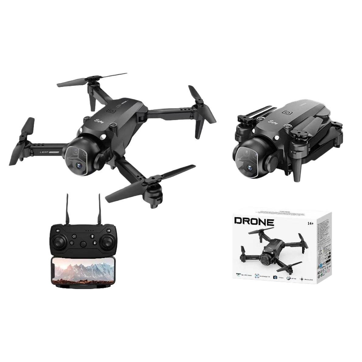 Black drone indoor flight stabilizer for beginners, mini remote control for aerial photography Item Picture