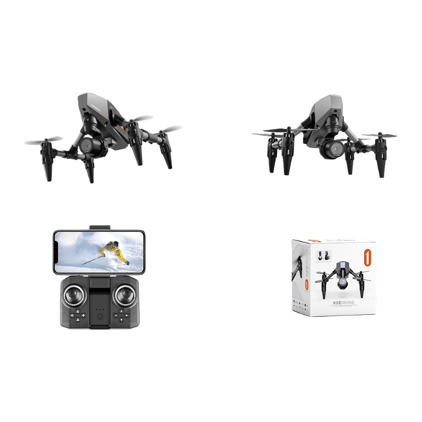 The black drone with a carbon fiber body is a professional aerial photography aircraft that is stable and high-definition Item Picture