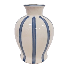 Blue and white striped ceramic vase for home living room decoration, high appearance level, Nordic style Item Picture