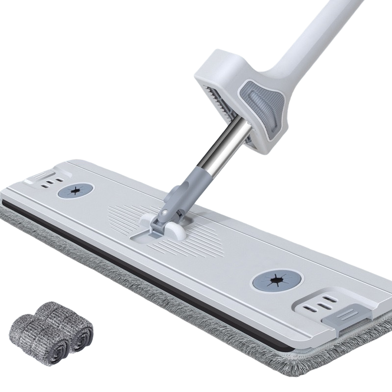 White mop with grey flannel mop and metal connecting rod Item Picture