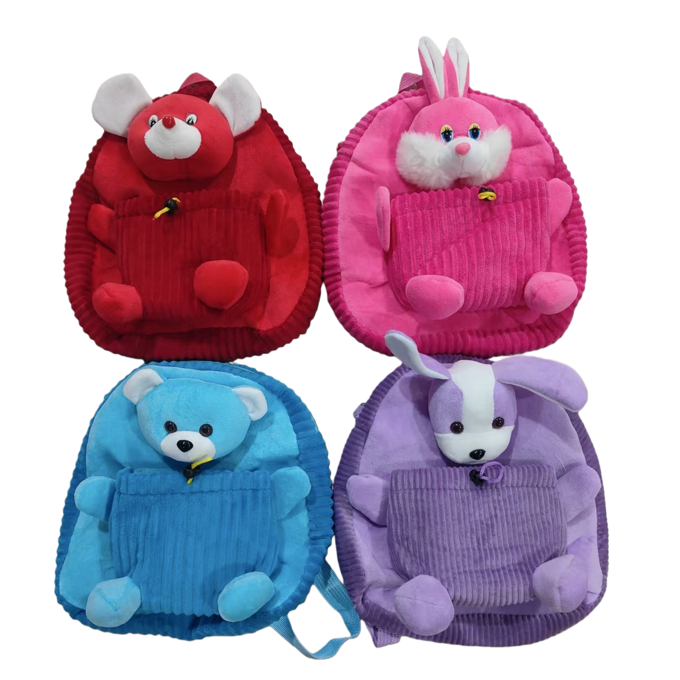 Colorful plush animal-shaped children's schoolbag, cute and fun backpack Item Picture