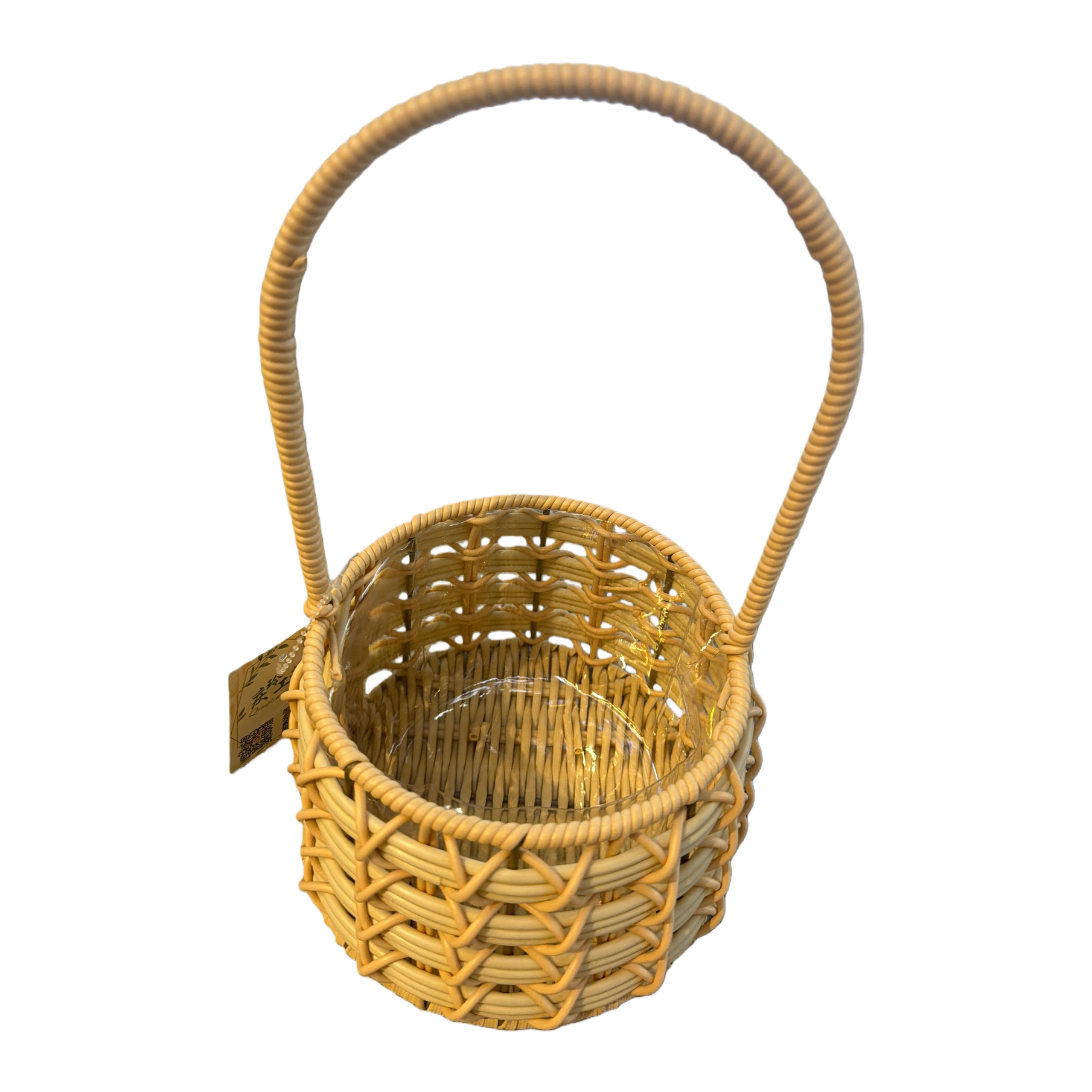 Beige hand-woven storage basket for home living room and bedroom storage Item Picture
