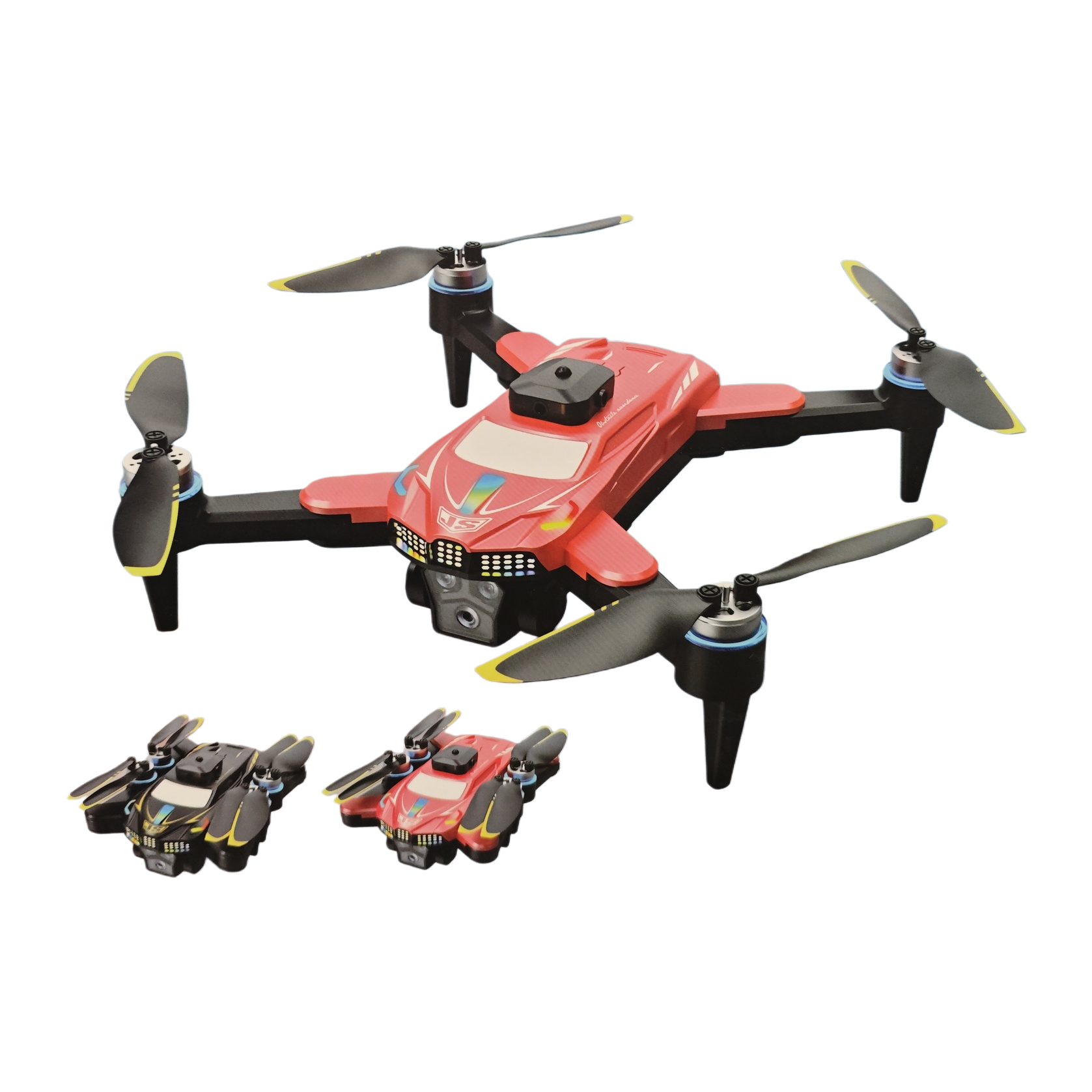 The red drone aerial photography device features a 4K high-definition remote control aircraft with a portable folding design Item Picture
