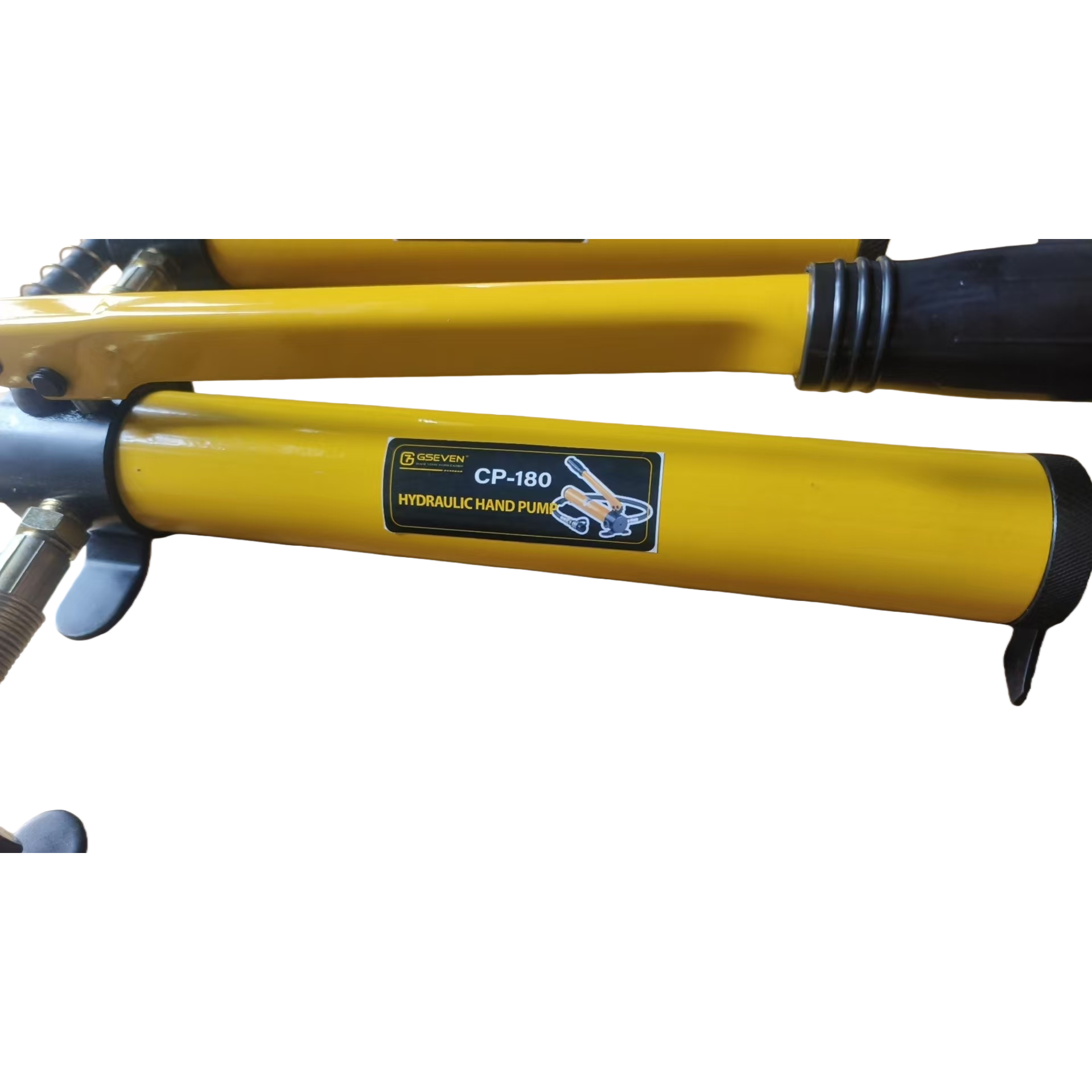 Yellow hydraulic hand pump, manual booster, industrial-grade, high-pressure resistant, portable Item Picture