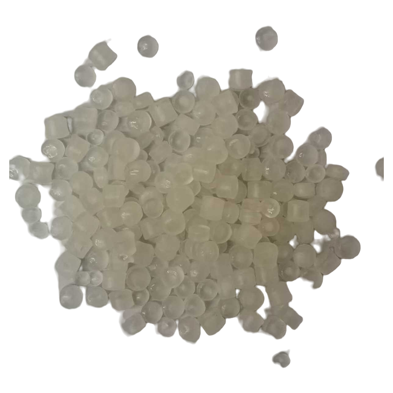 White semi-transparent granular plastic particles, made of general engineering plastic raw materials PP and PE Item Picture