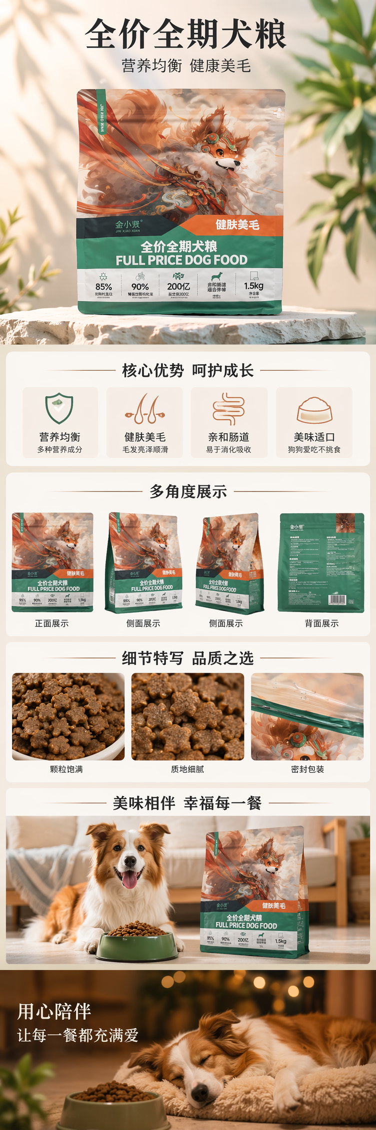 彩色包装袋狗粮宠物专用营养均衡干粮 pic 1