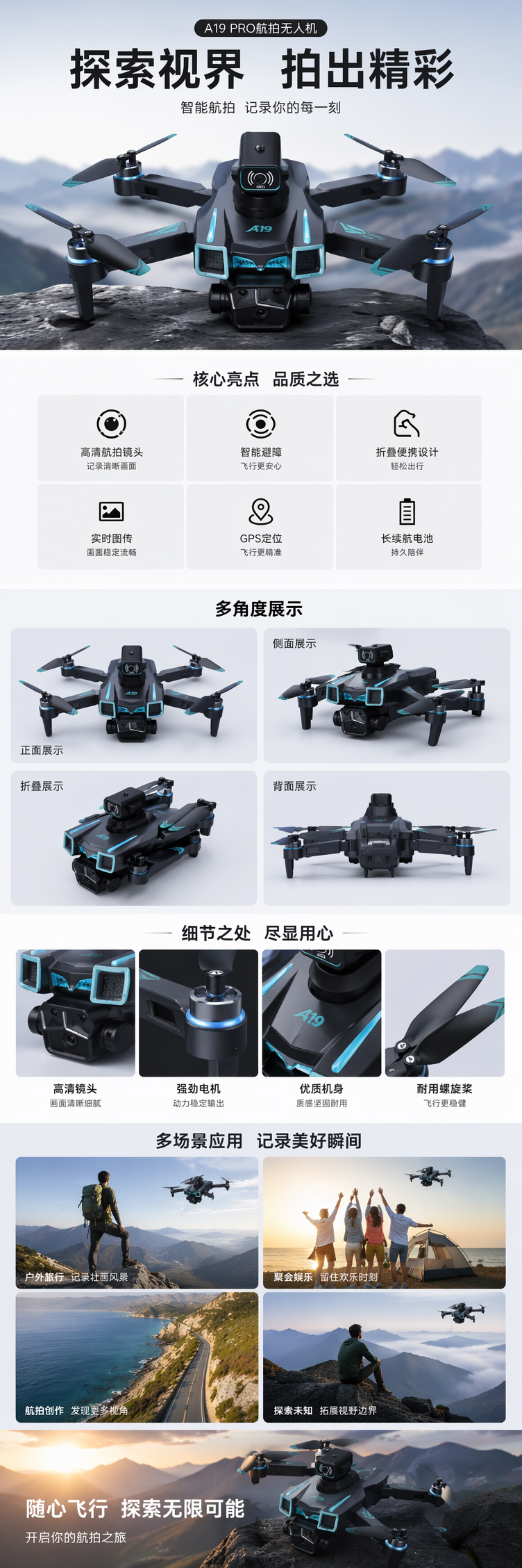白色包装盒无人机产品图详情1