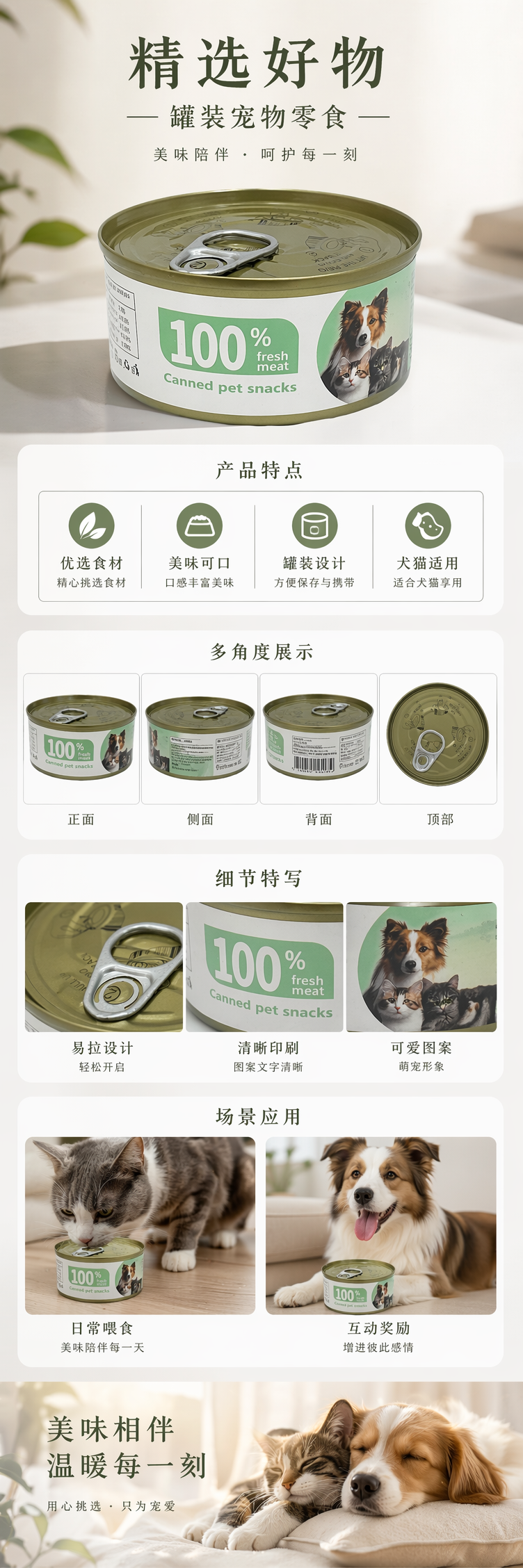 绿色罐头食品 番茄牛肉风味 320g 非油炸低脂即食便携装 pic 1
