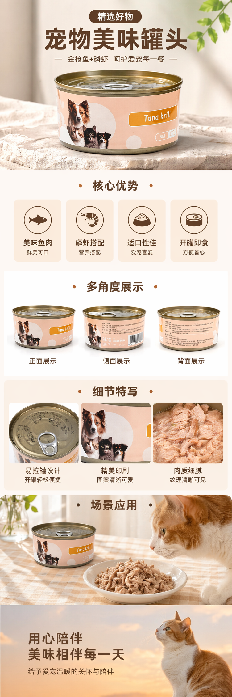 粉色罐头食品 水果蔬菜风味 便携装 家庭分享装 pic 1