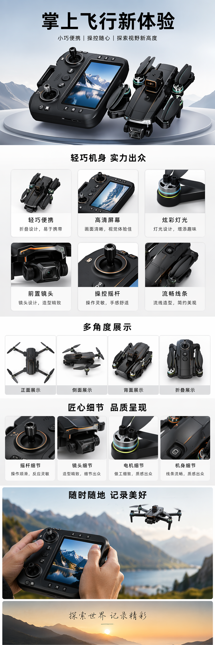 彩虹光泽包装盒折叠无人机配遥控器 pic 1
