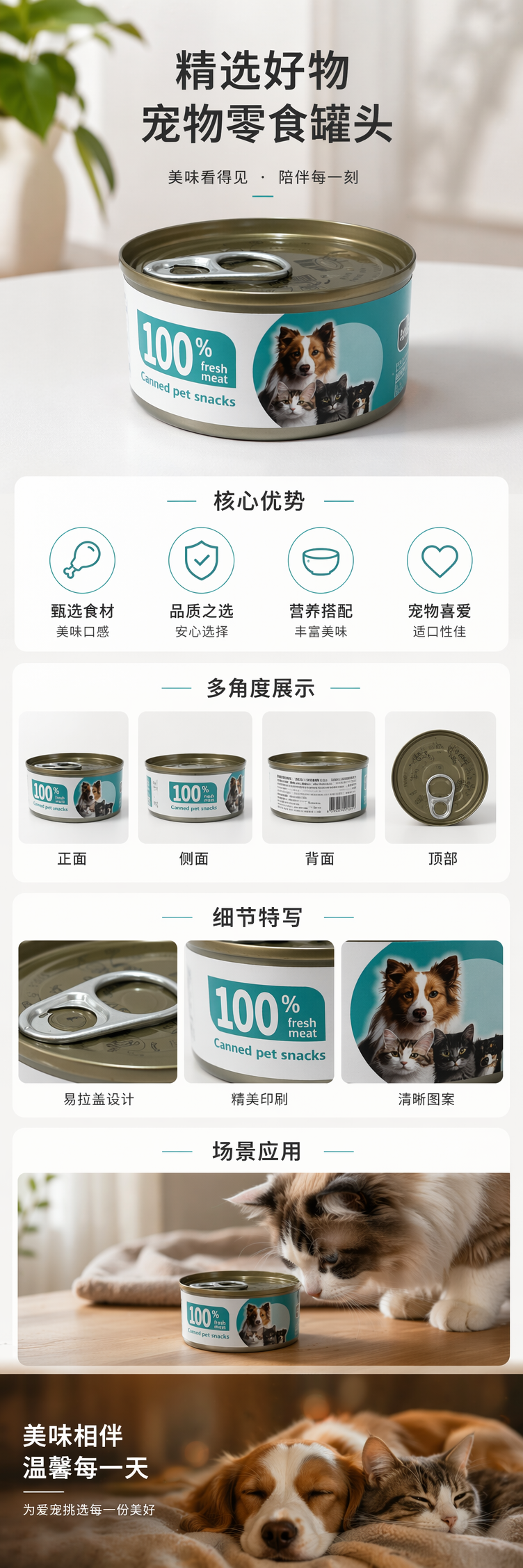 银色拉环罐头装食品保鲜密封易开罐装食品 pic 1