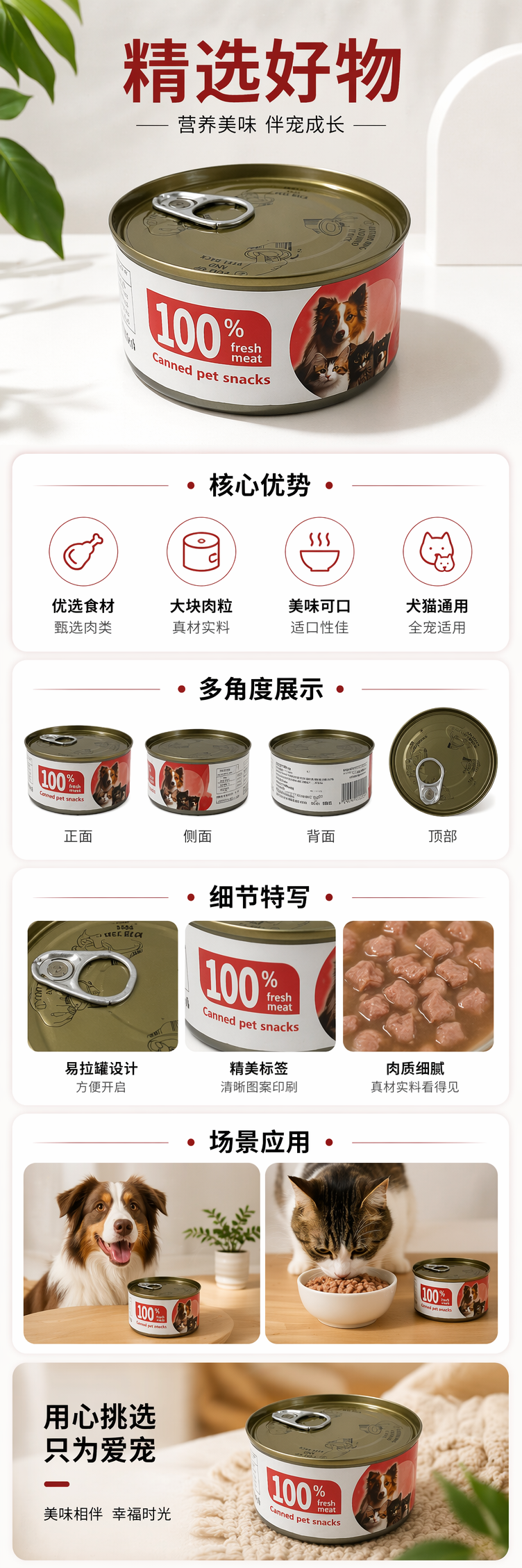 银色拉环罐头装食品密封易开罐装零食 pic 1