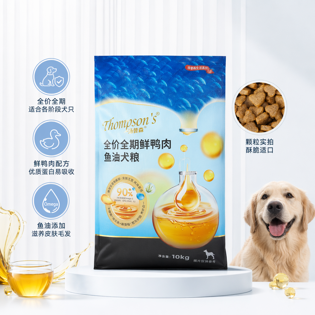 蓝色包装袋狗粮进口原料幼犬成长配方3kg