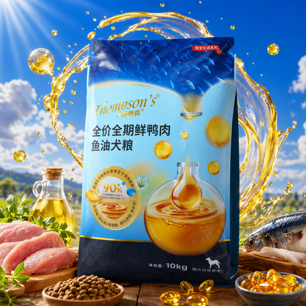 蓝色包装袋+狗粮细节图