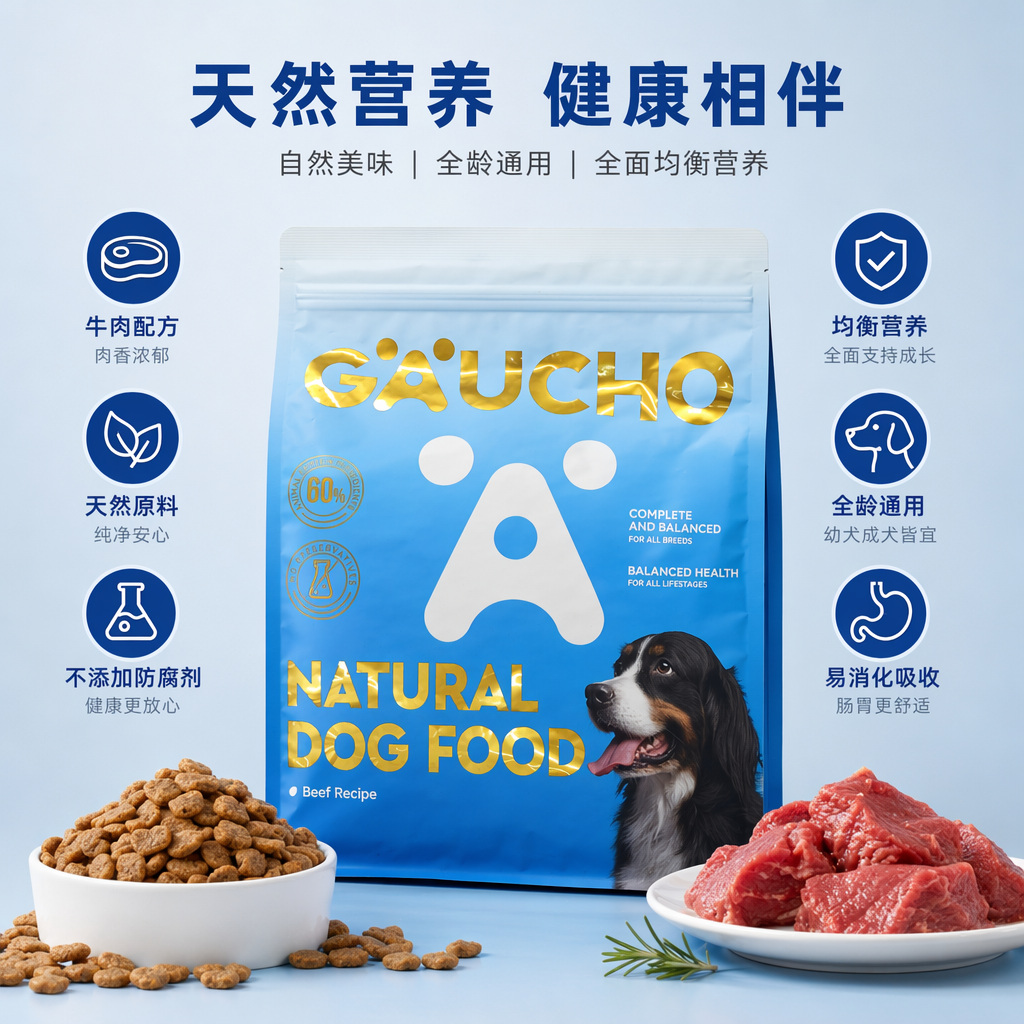 蓝色包装袋狗粮天然无谷成犬全价营养犬粮