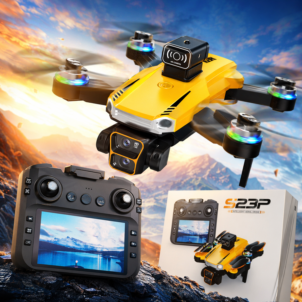 The yellow unmanned aerial vehicle (UAV) drone, 4K high-definition remote control aircraft, is foldable and portable Specification image