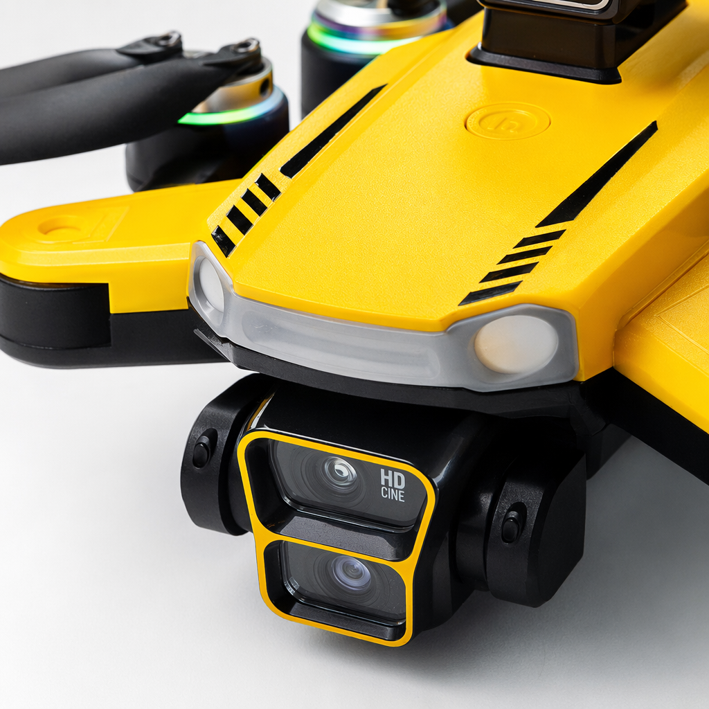 The yellow unmanned aerial vehicle (UAV) drone, 4K high-definition remote control aircraft, is foldable and portable Application Scenario