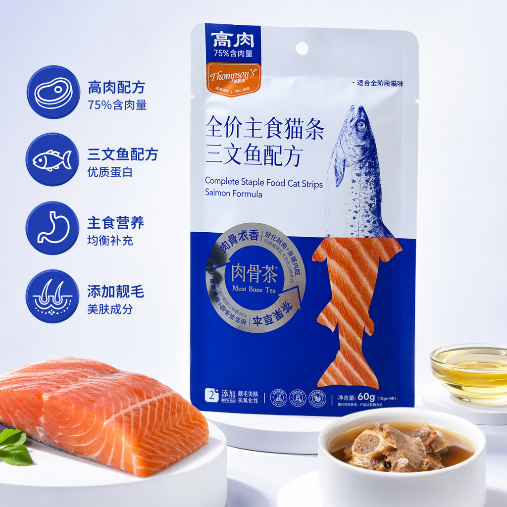 蓝色包装袋猫条猫咪零食高蛋白肉泥条
