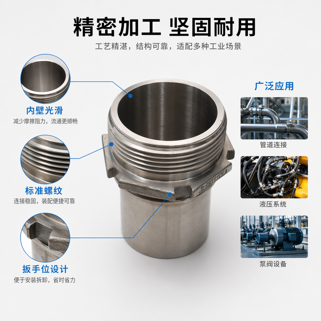 金属螺纹接头 不锈钢内牙外牙通用管件密封耐压