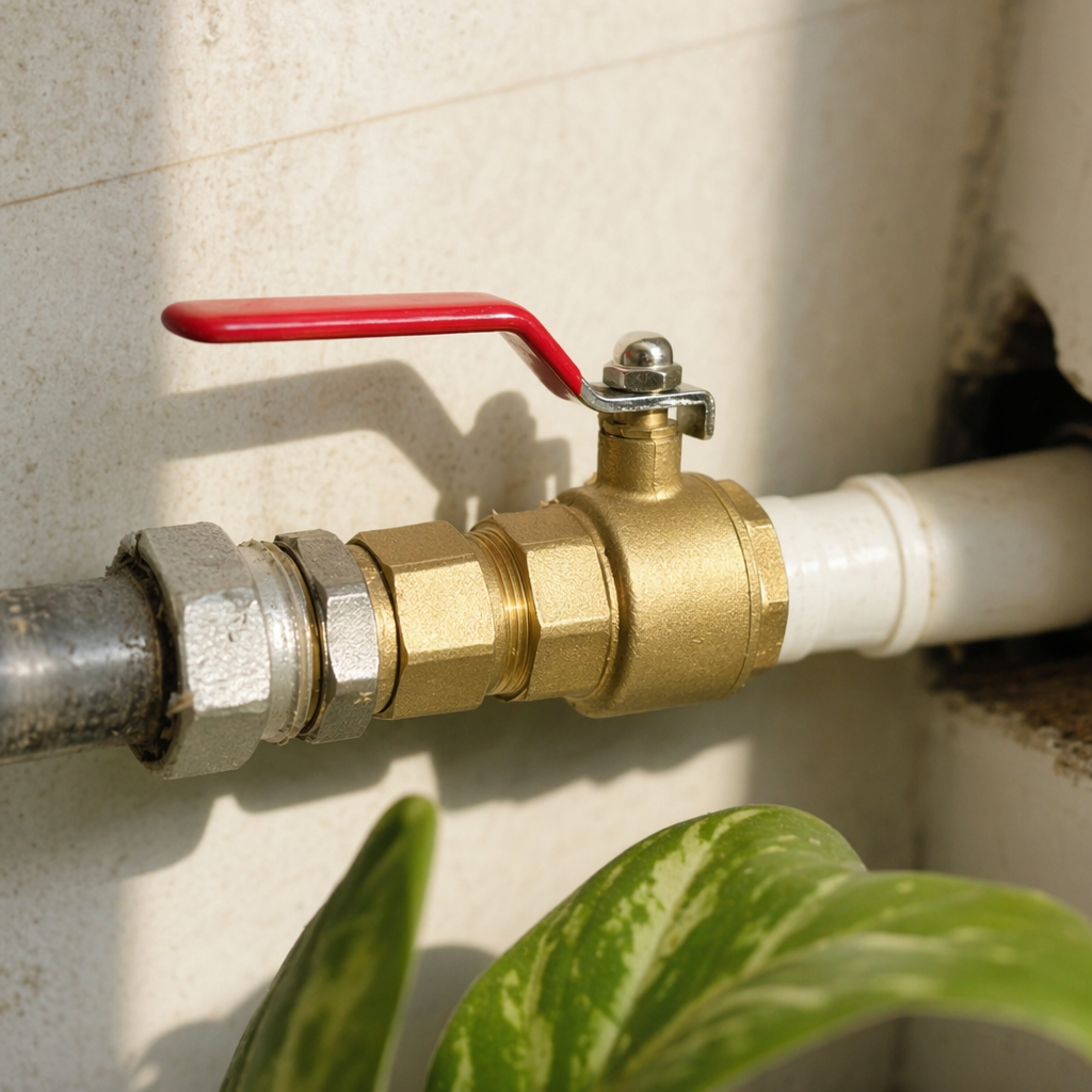 Red handle brass ball valve, DN15, threaded connection, corrosion-resistant household industrial valve details Picture