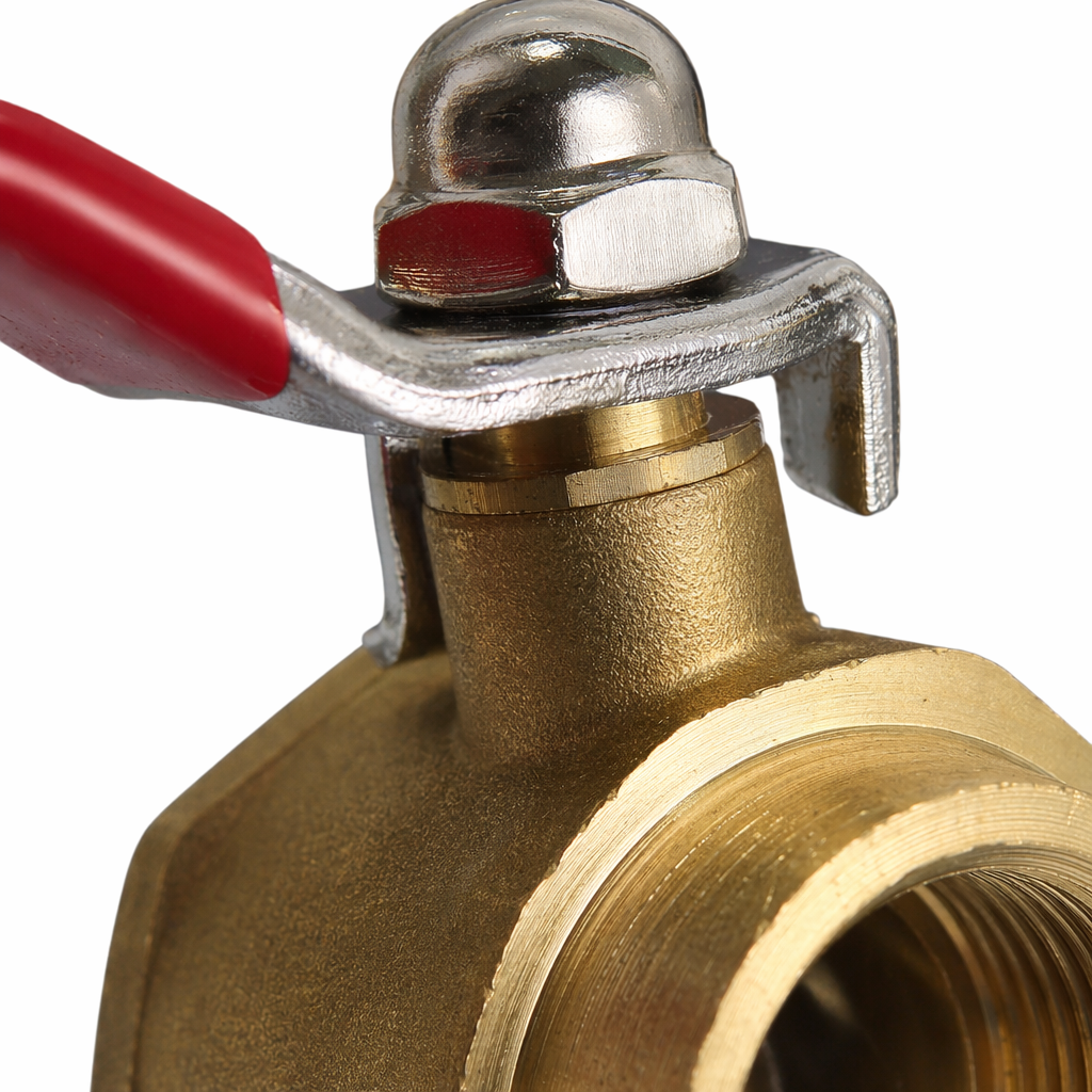 Red handle brass ball valve, DN15, threaded connection, corrosion-resistant household industrial valve Application Scenario