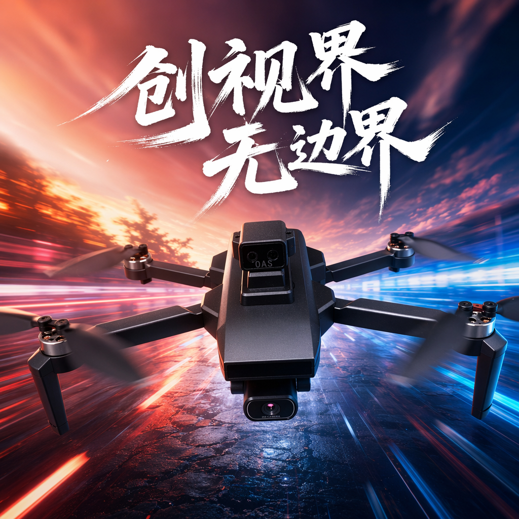 A professional aerial photography remote control aircraft with a black carbon fiber body Specification image