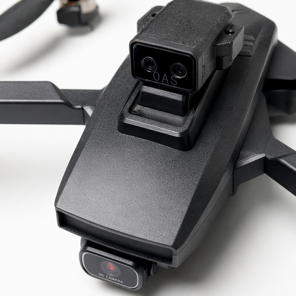 A professional aerial photography remote control aircraft with a black carbon fiber body Application Scenario