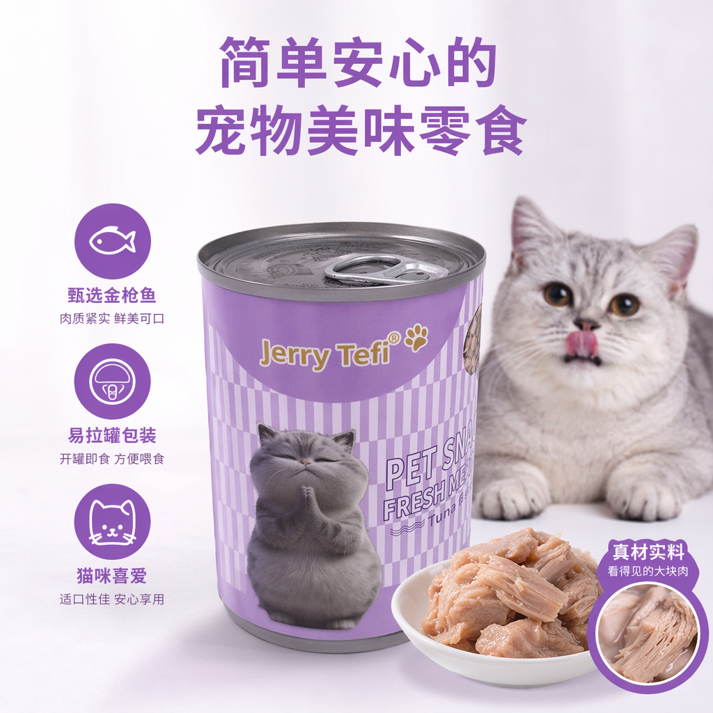 紫色猫罐头主食级高蛋白无谷鸡肉配方猫咪湿粮