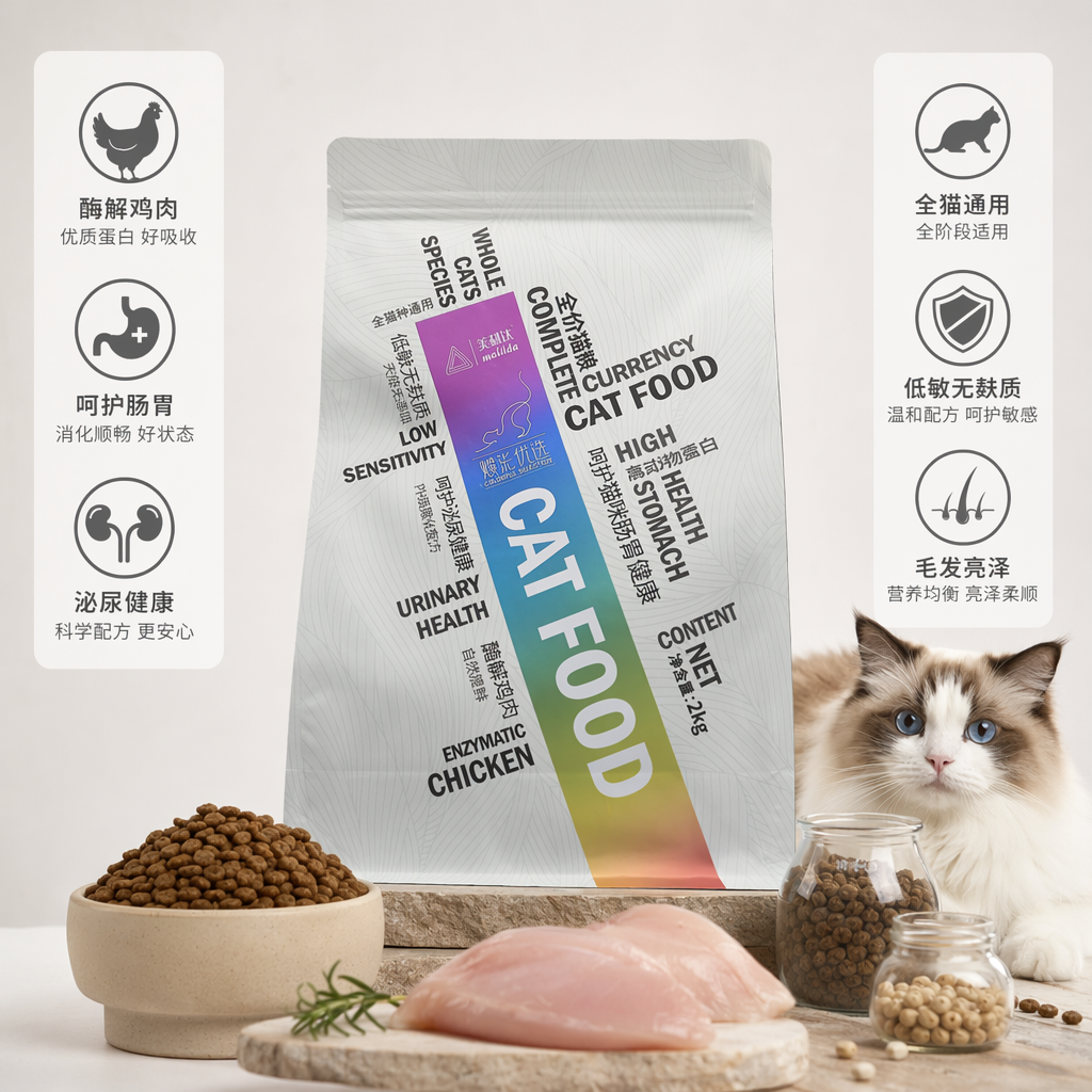 彩色包装袋猫粮宠物干粮营养均衡猫咪专用食品