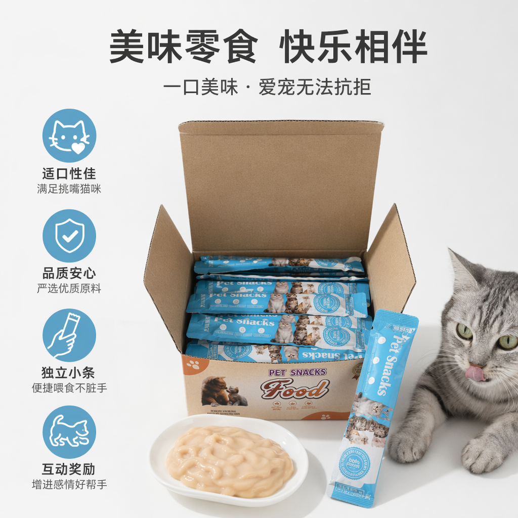 蓝色包装宠物零食 猫狗通用营养磨牙洁齿零食