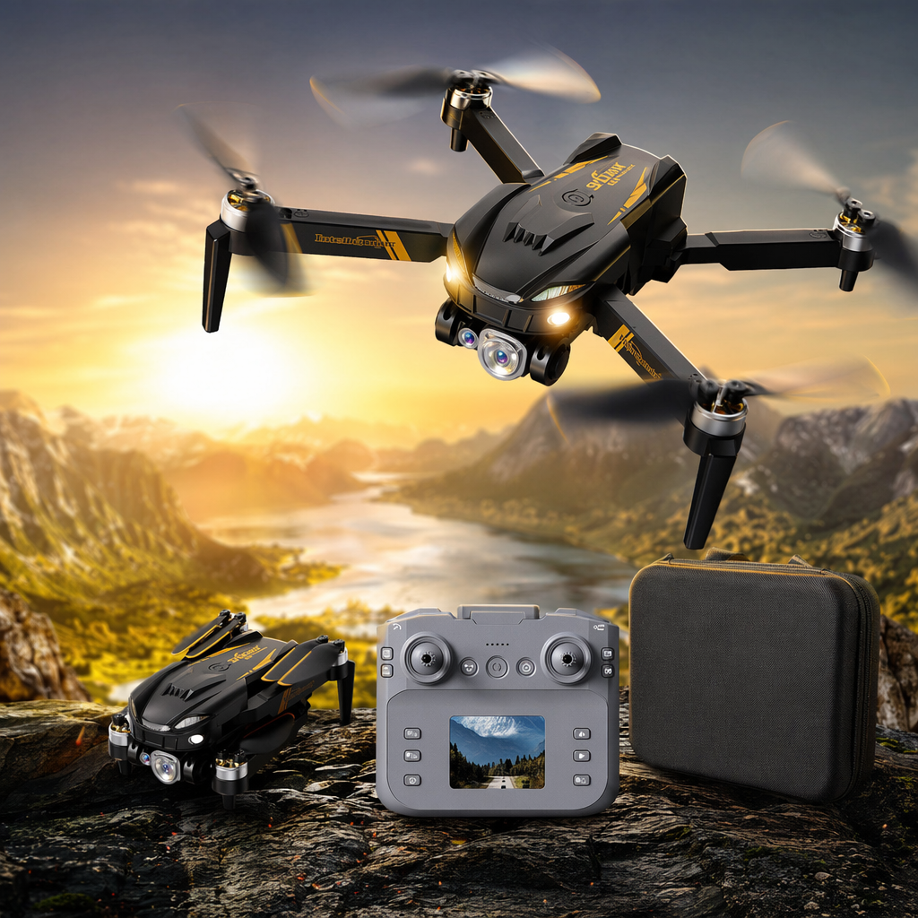 Чёрные четырехроговые дроны с жёлтыми декоративными полосками Specification image
