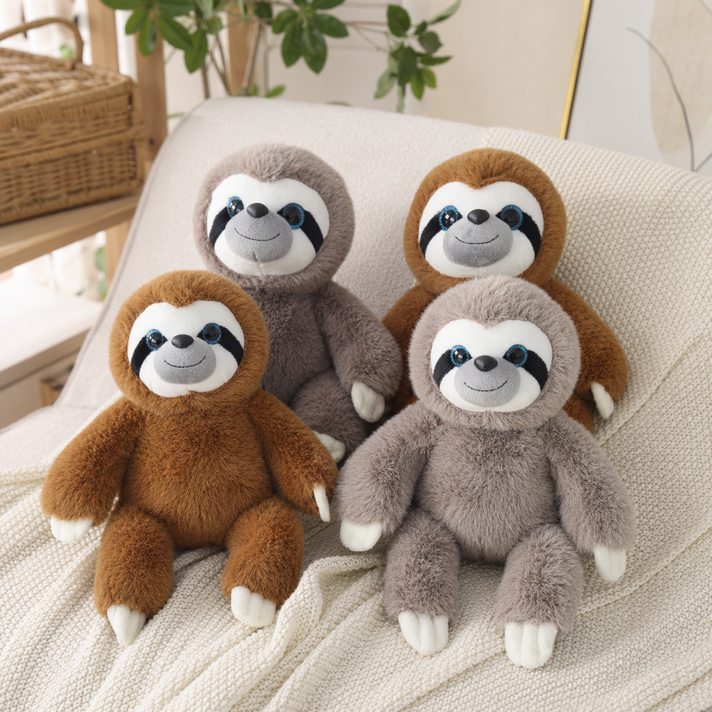 Four plush sloth dolls, cute throw pillows, home decoration plush toys details Picture