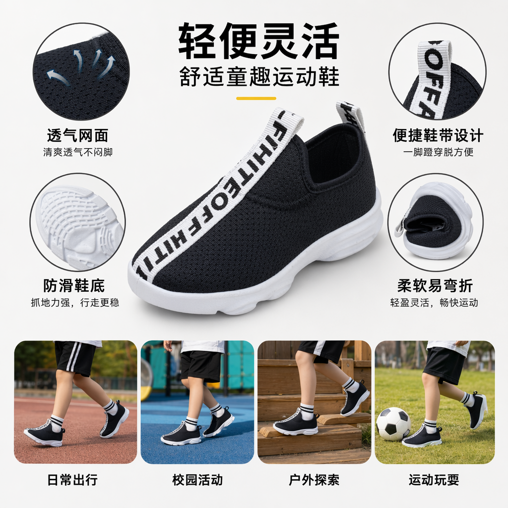 灰色黑色黄色三双装运动鞋 男女同款透气轻便