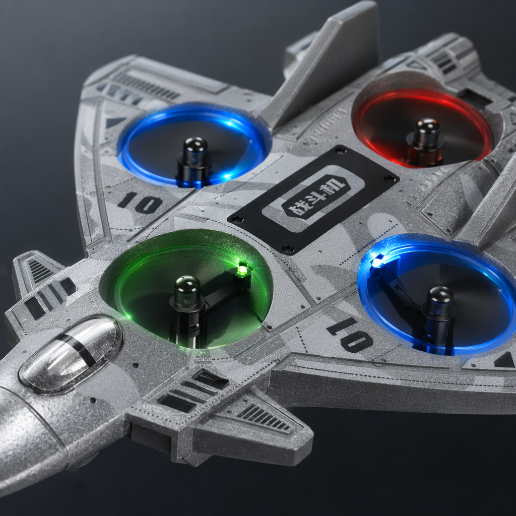 Grey fighter jet toy, made of alloy material, simulates a remote-controlled aircraft and is an educational toy for boys Application Scenario