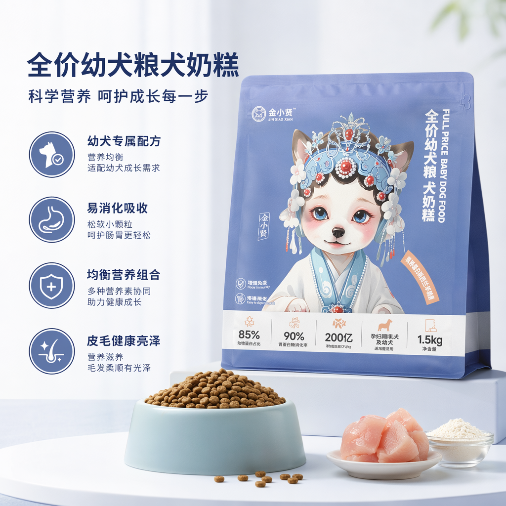 蓝色包装袋狗粮天然无谷成犬专用营养均衡宠物食品