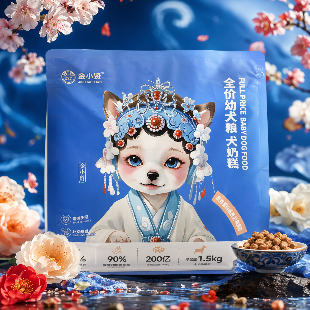 Blue packaged dog food, natural and grain-free, is a nutritionally balanced pet food specially designed for adult dogs Specification image
