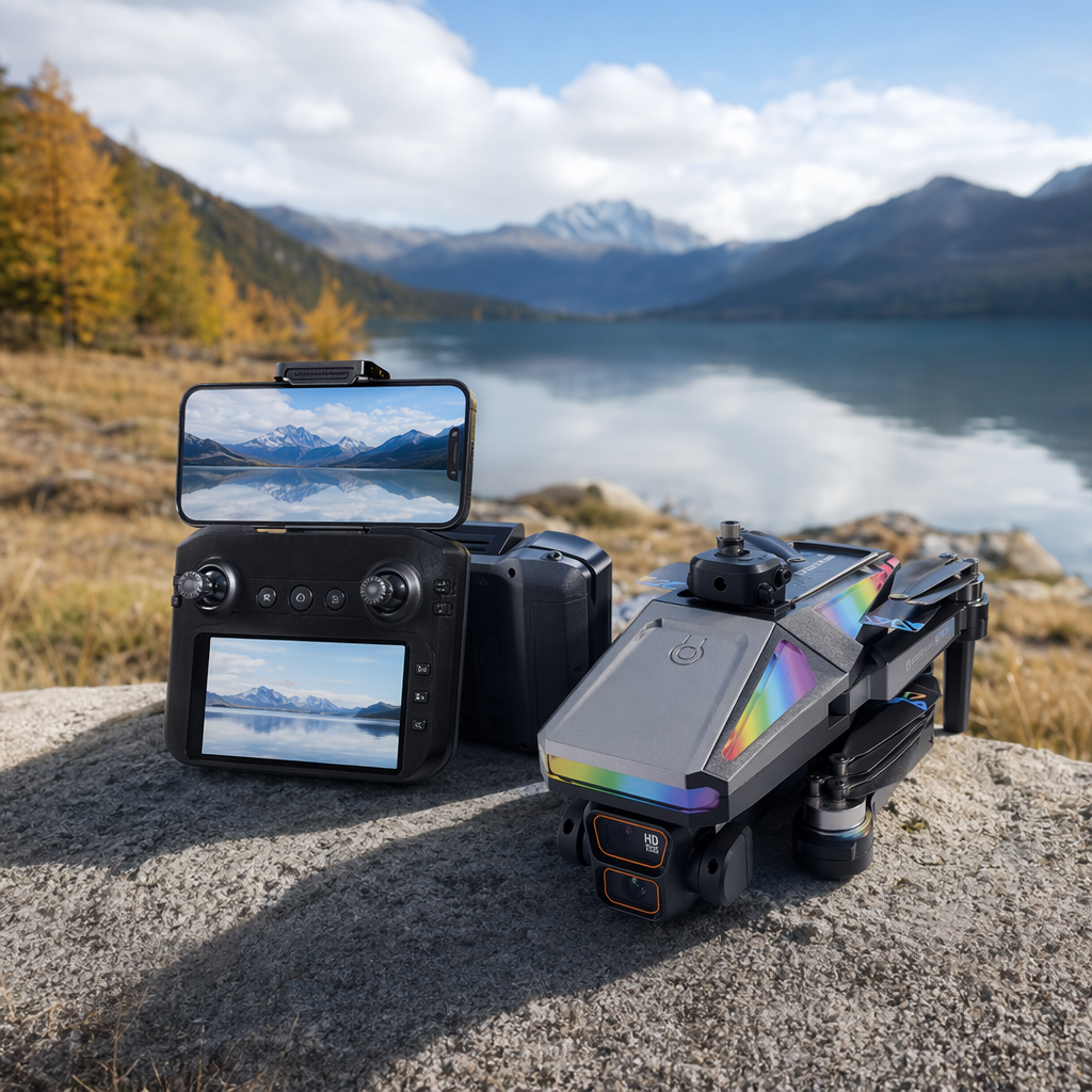 High-definition real photos of the blue packaging box drone product are suitable for display on e-commerce detail pages details Picture