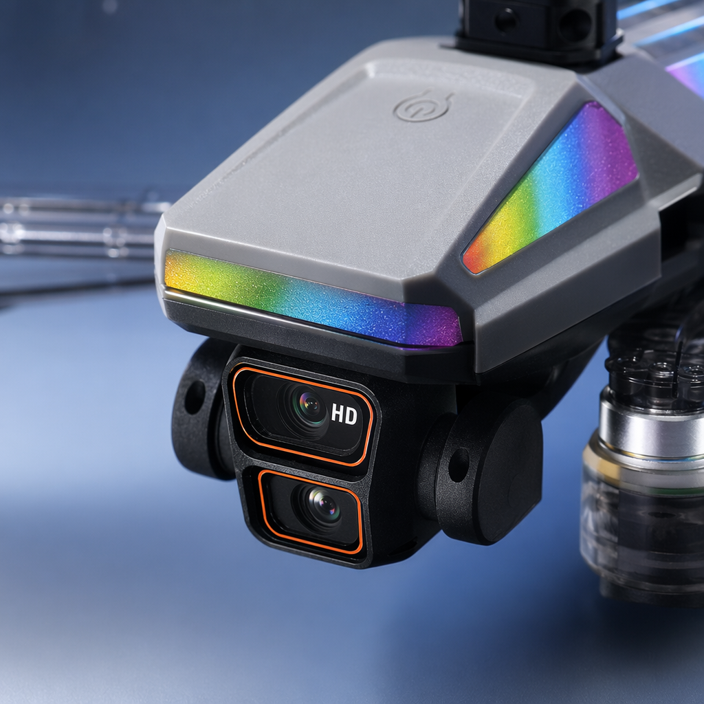 High-definition real photos of the blue packaging box drone product are suitable for display on e-commerce detail pages Application Scenario